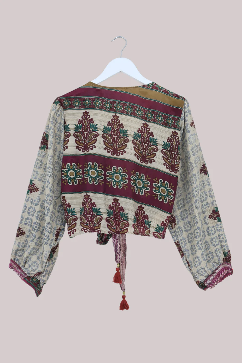 Lola Wrap Top in Pavilion Magenta Motifs - Size S/M - Image 3