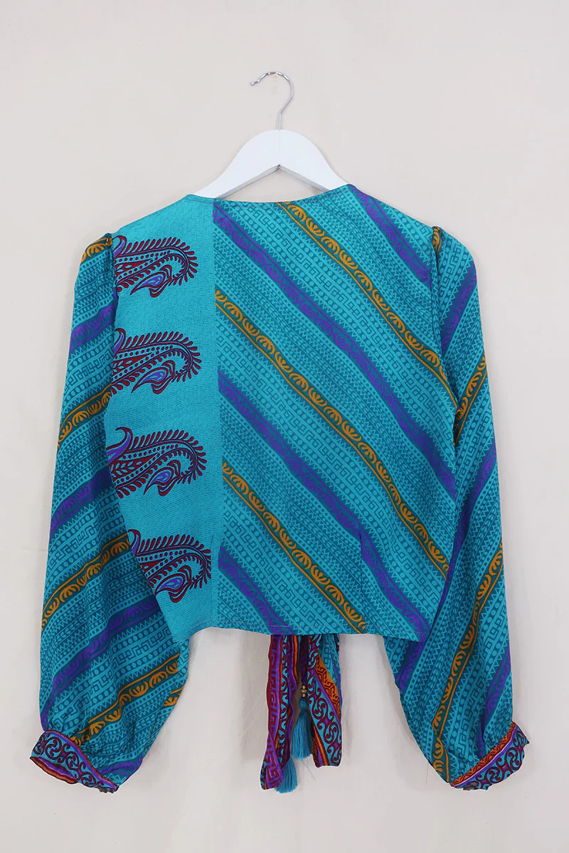 Lola Wrap Top - Riptide Blue - Size XS - Image 3