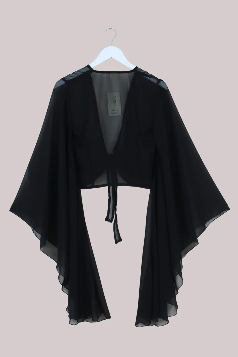 The Madonna Sheer Wrap Top in Storm Black - Image 7