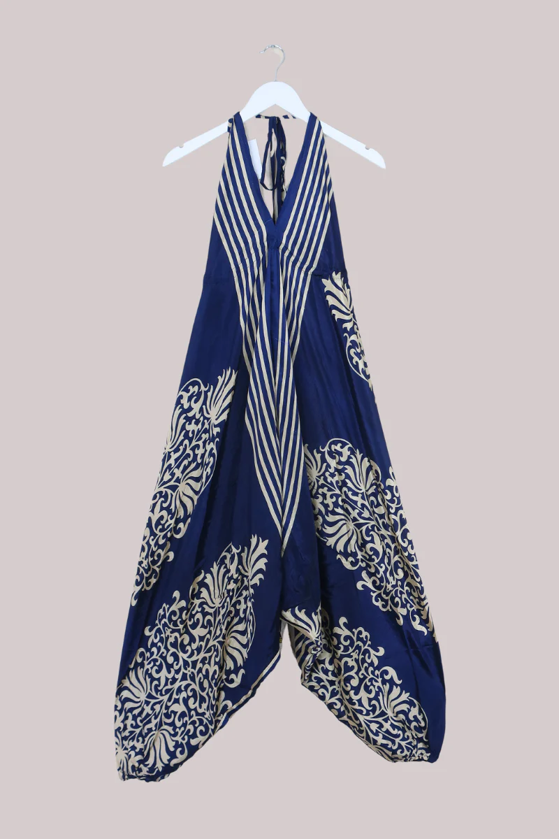 Medusa Harem Jumpsuit in Antique Navy - Free Size XL