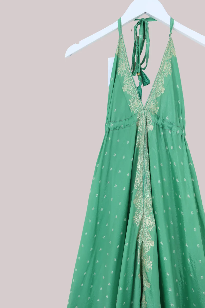 Medusa Harem Jumpsuit in Matcha Green & Gold - Free Size M/L - Image 2