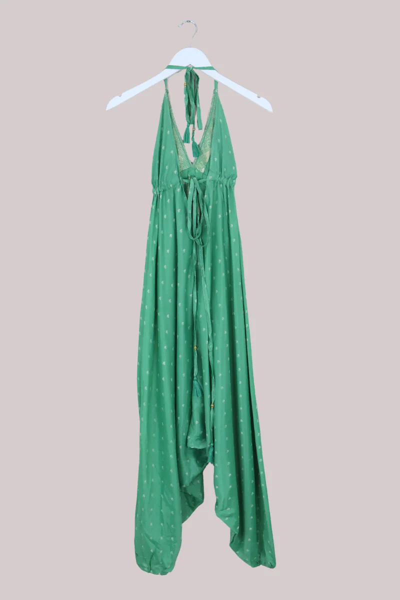Medusa Harem Jumpsuit in Matcha Green & Gold - Free Size M/L - Image 3