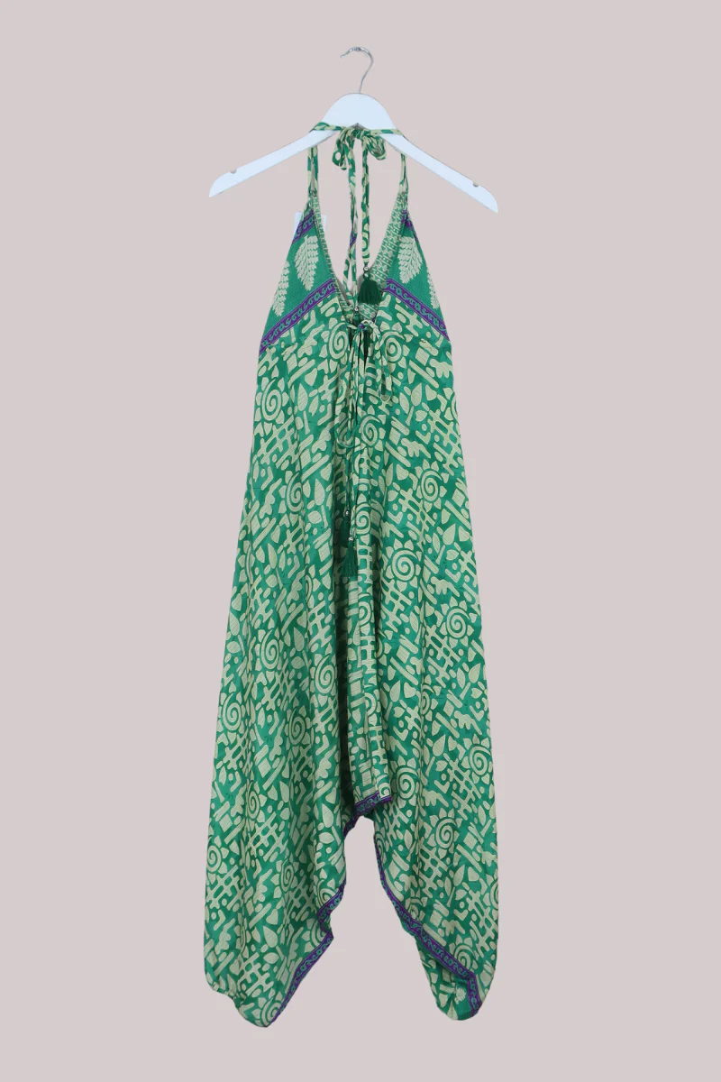 Medusa Harem Jumpsuit in Monstera Green - Free Size S/M - Image 3