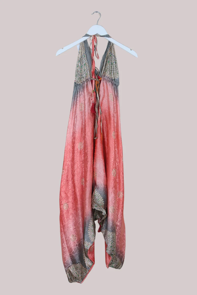 Medusa Harem Jumpsuit in Shimmering Coral & Silver - Free Size L - Image 3