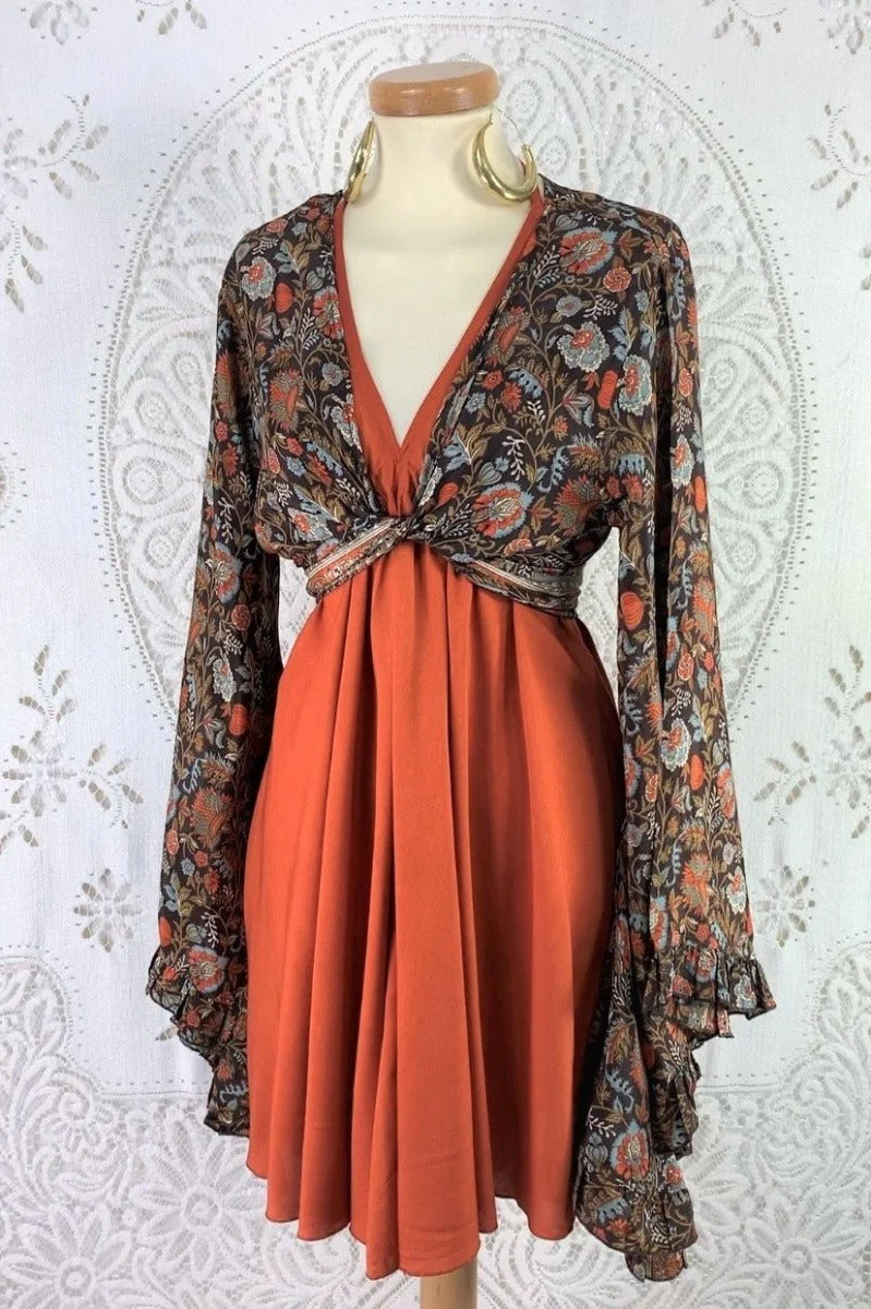 Khroma Medusa Mini Halter Dress in Burnt Orange  - Free Size - Image 6