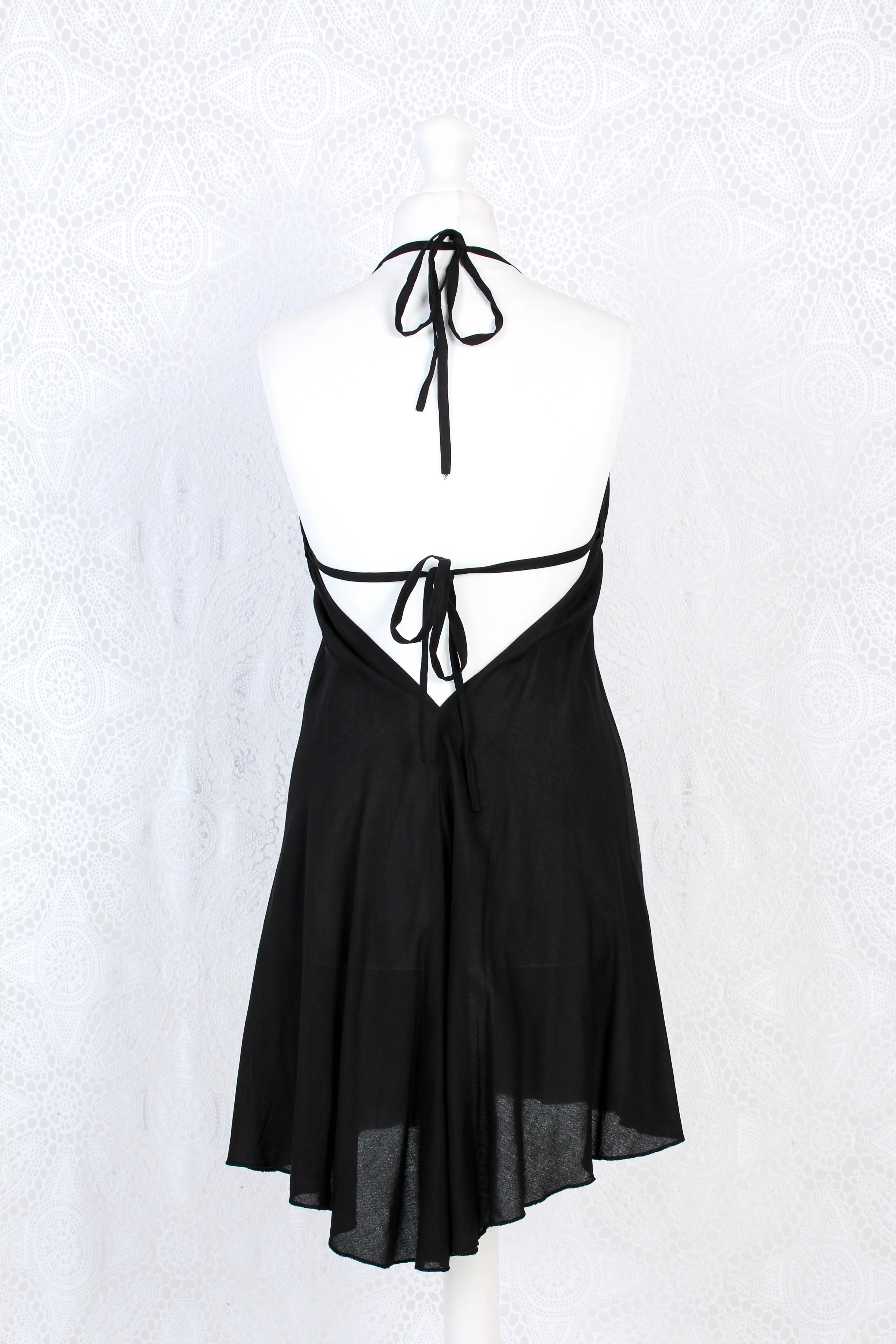 Khroma Medusa Mini Halter Dress in Jet Black - Free Size - Image 6
