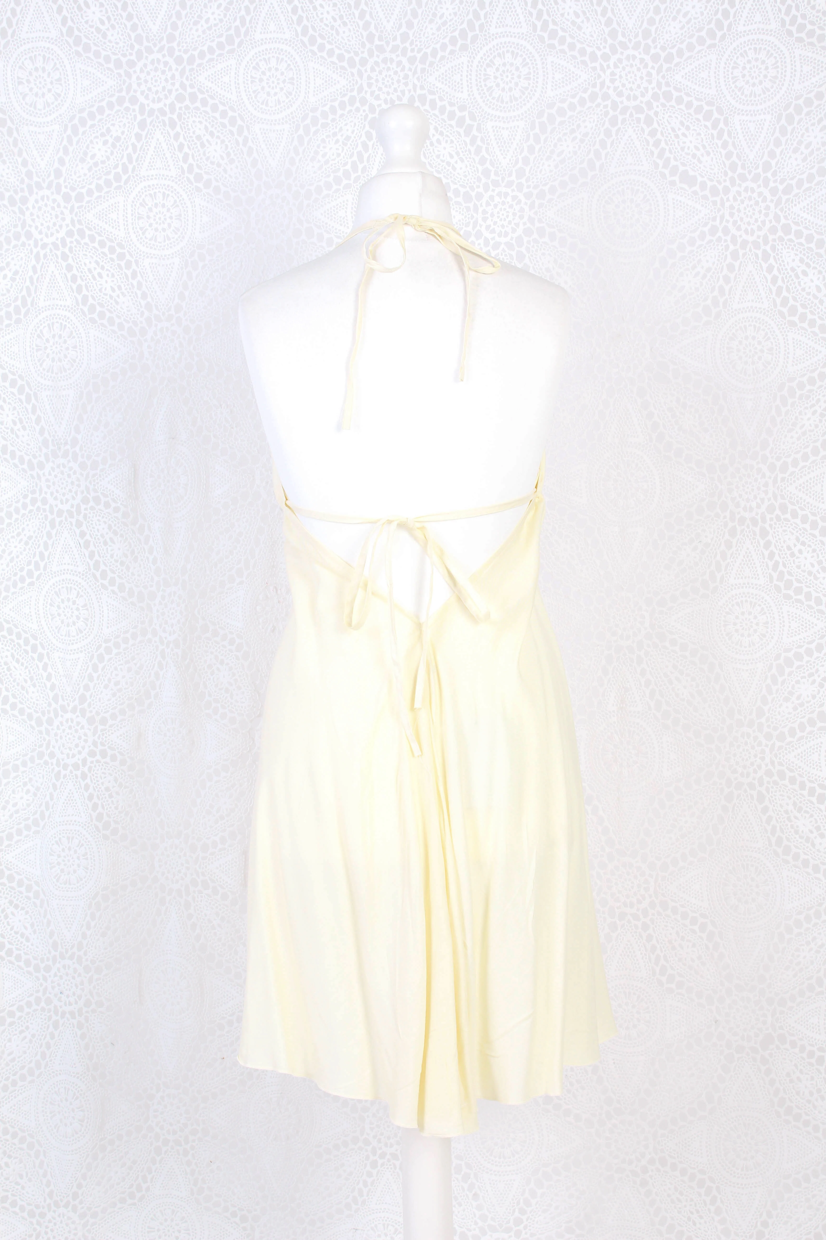 Khroma Medusa Mini Halter Dress in Light Cream - Free Size - Image 7