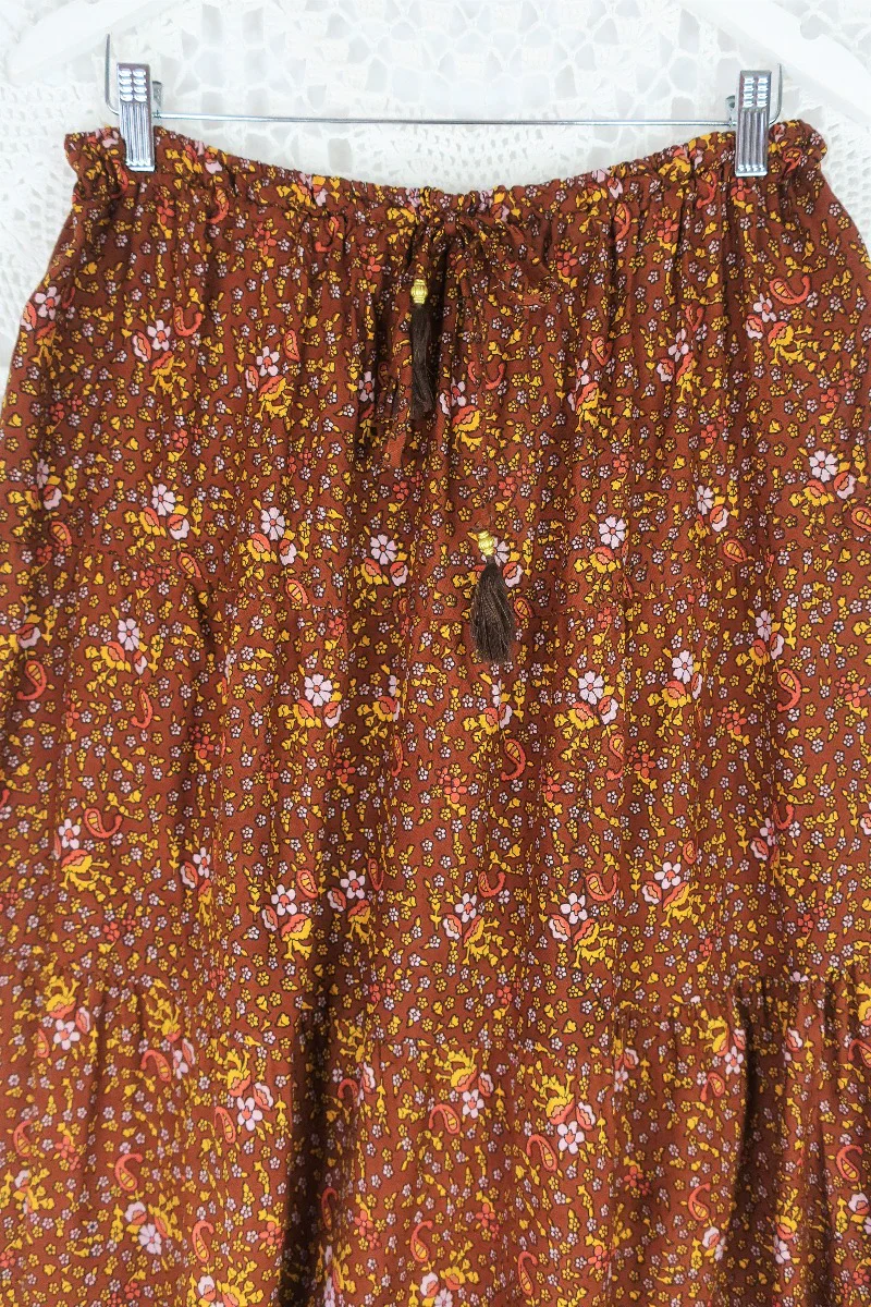 Peacock Prairie Skirt in Gingerbread - Free Size - Image 3