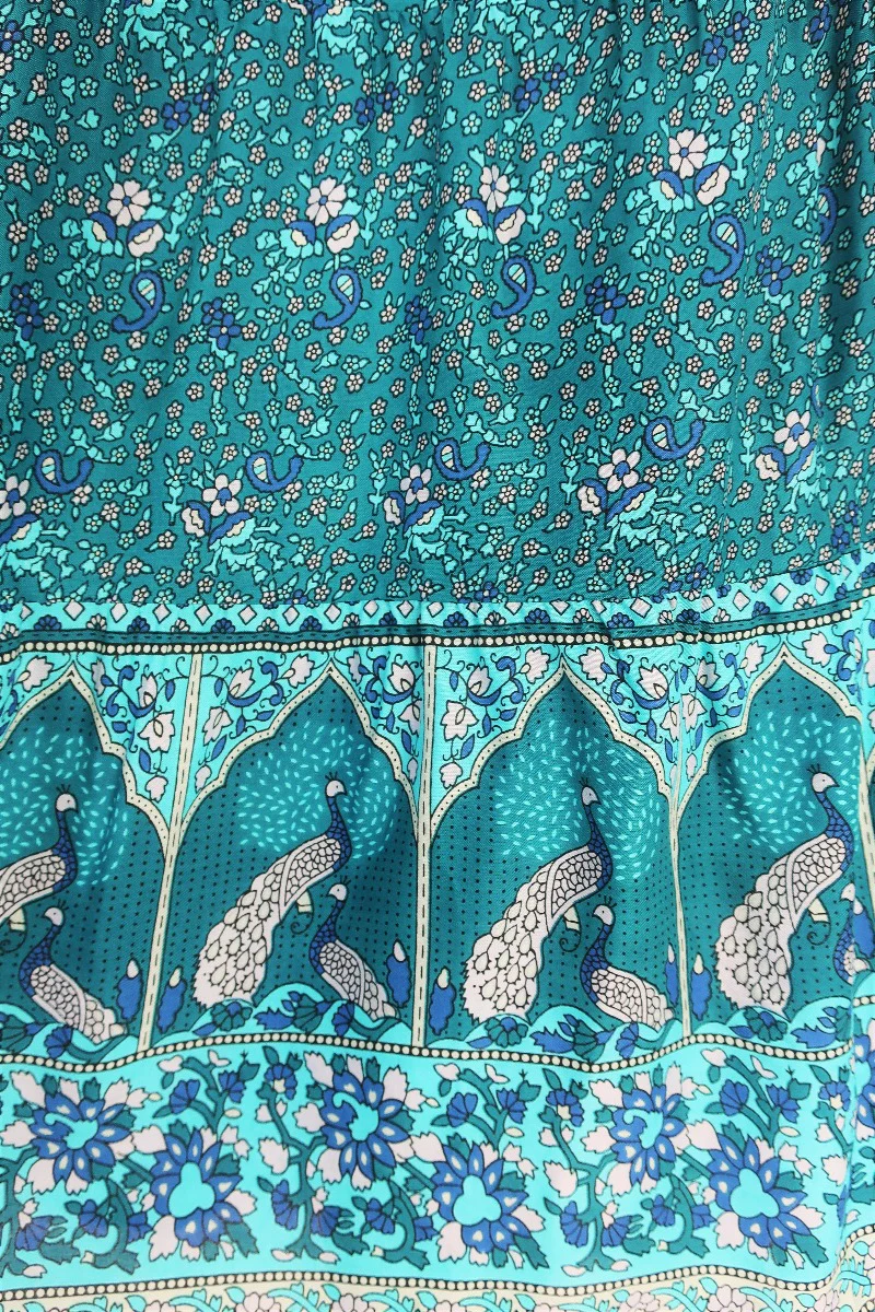 Peacock Prairie Skirt in Ocean & Indigo - Free Size - Image 7
