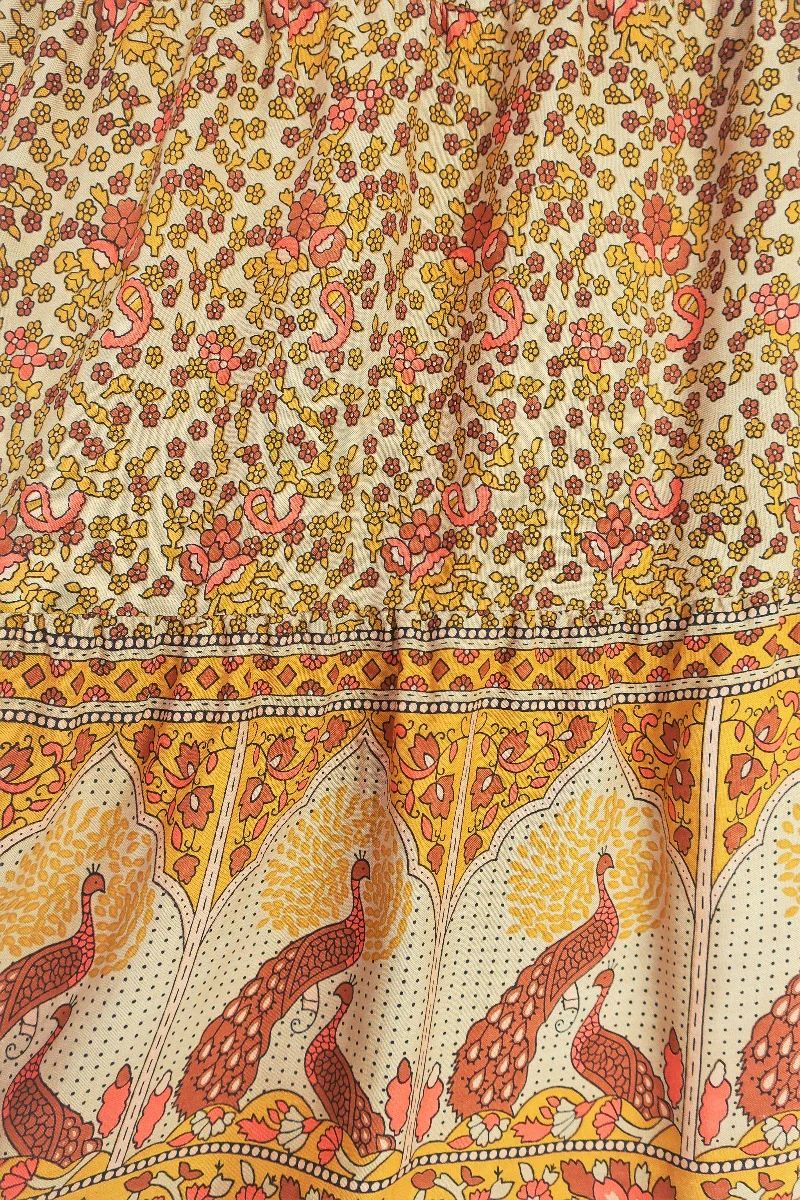 Peacock Prairie Skirt in Tan & Turmeric - Free Size - Image 5