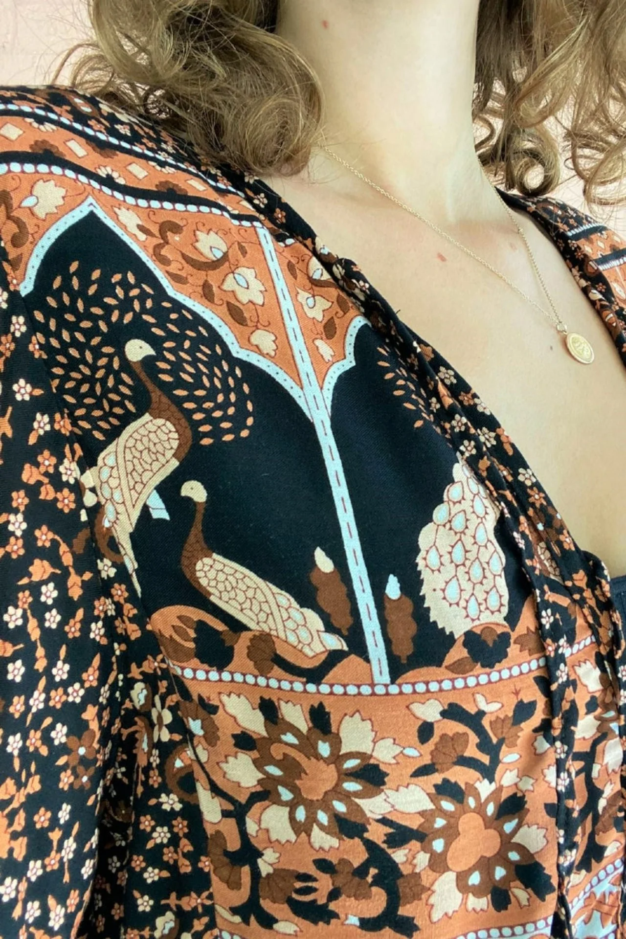 Peacock Prairie Top in Jet Black & Terracotta - Image 5