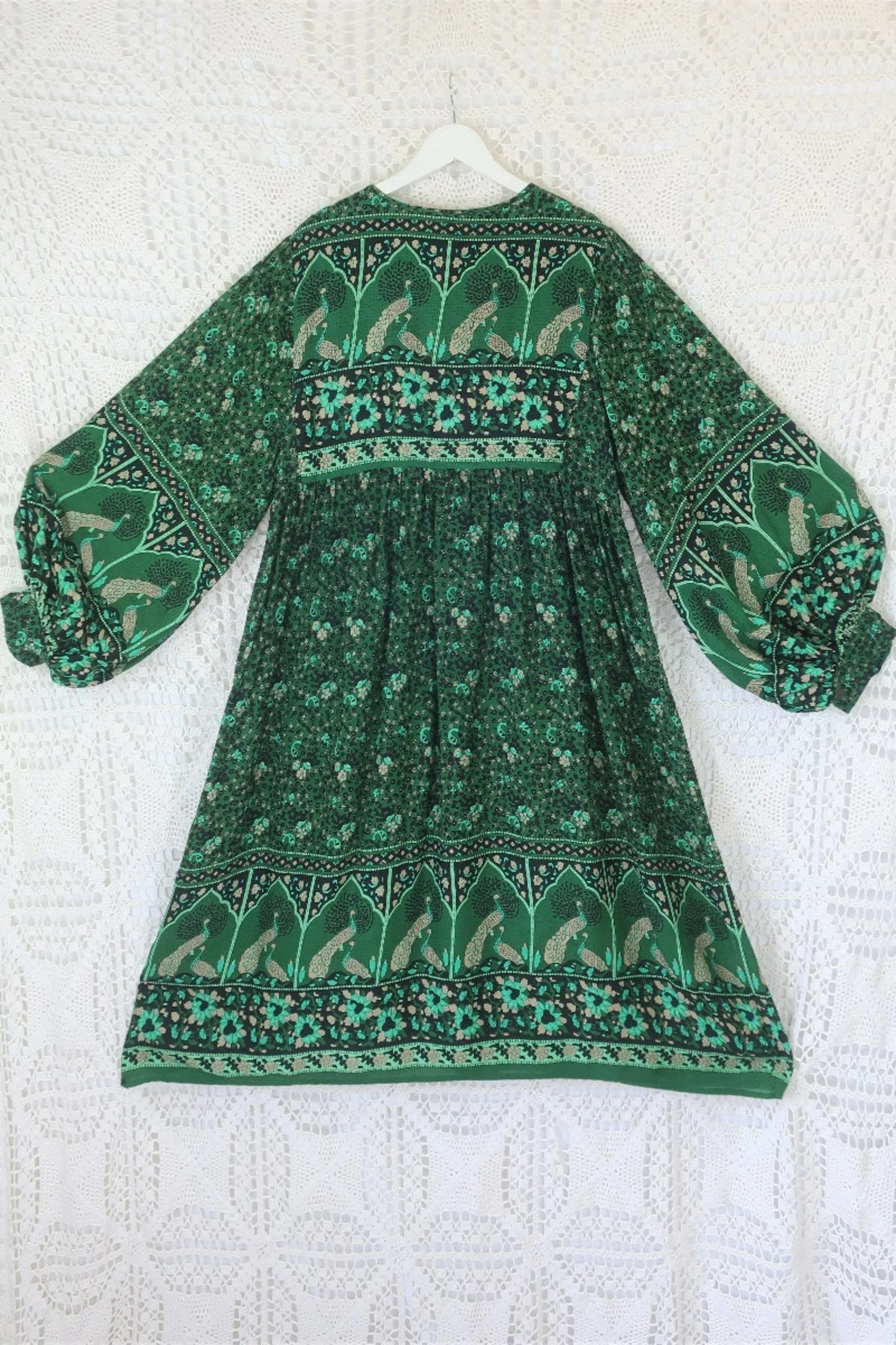 Peacock Primrose Dress in Forest Green - Image 4
