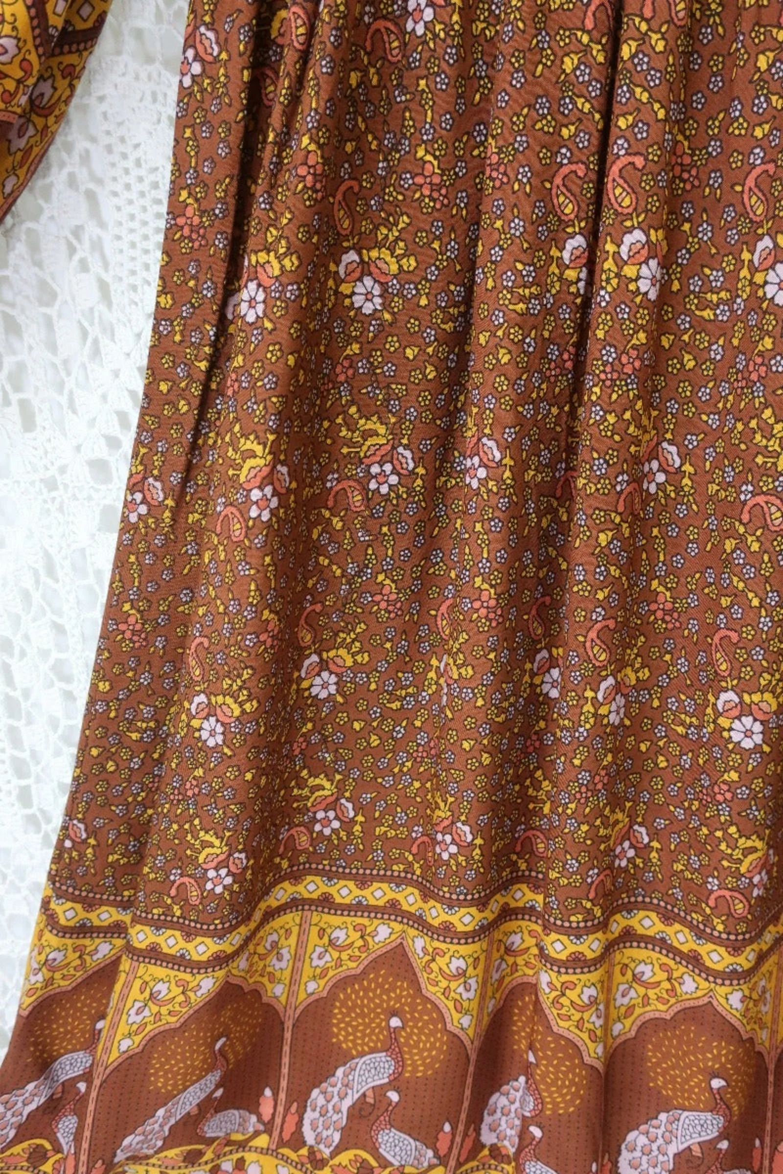 Peacock Primrose Dress in Gingerbread - Image 5