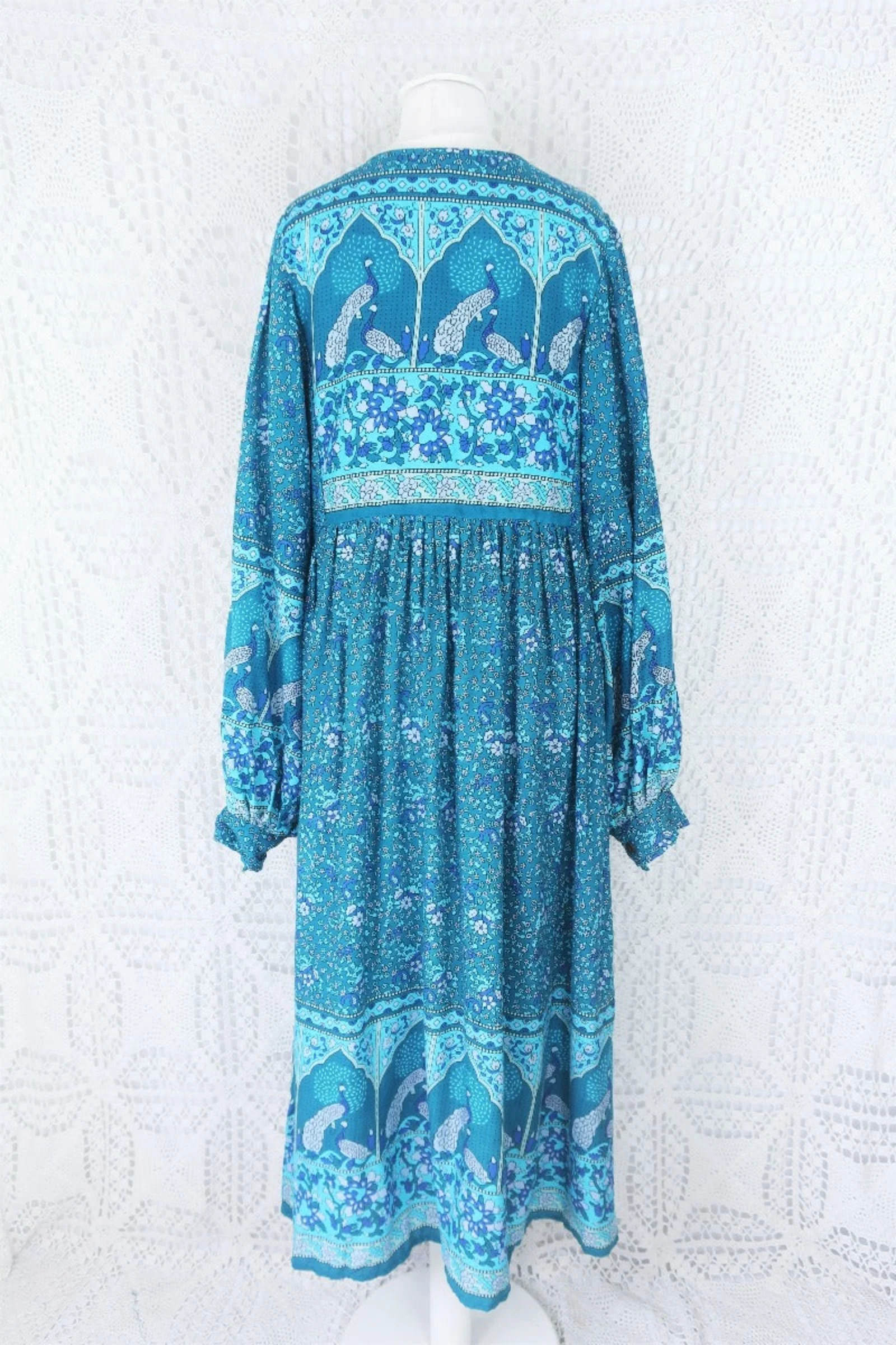 Peacock Primrose Dress in Ocean & Indigo - Image 5