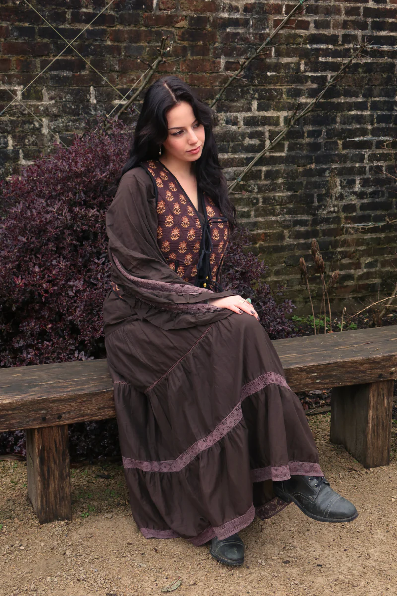 Pisces Crochet Skirt in Tuscan Brown - Image 3