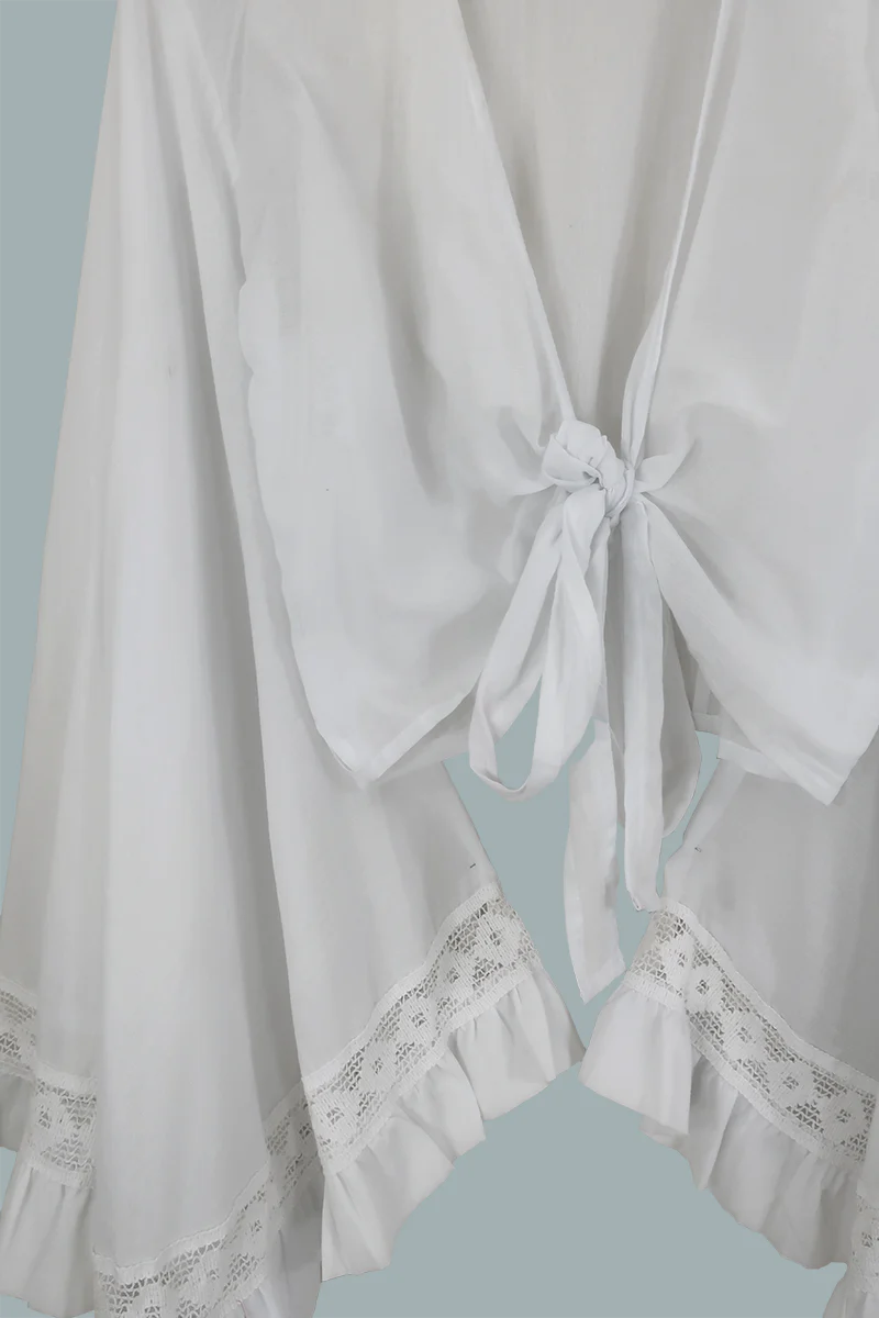 Pisces Crochet Wrap Top in Diary White - Image 3