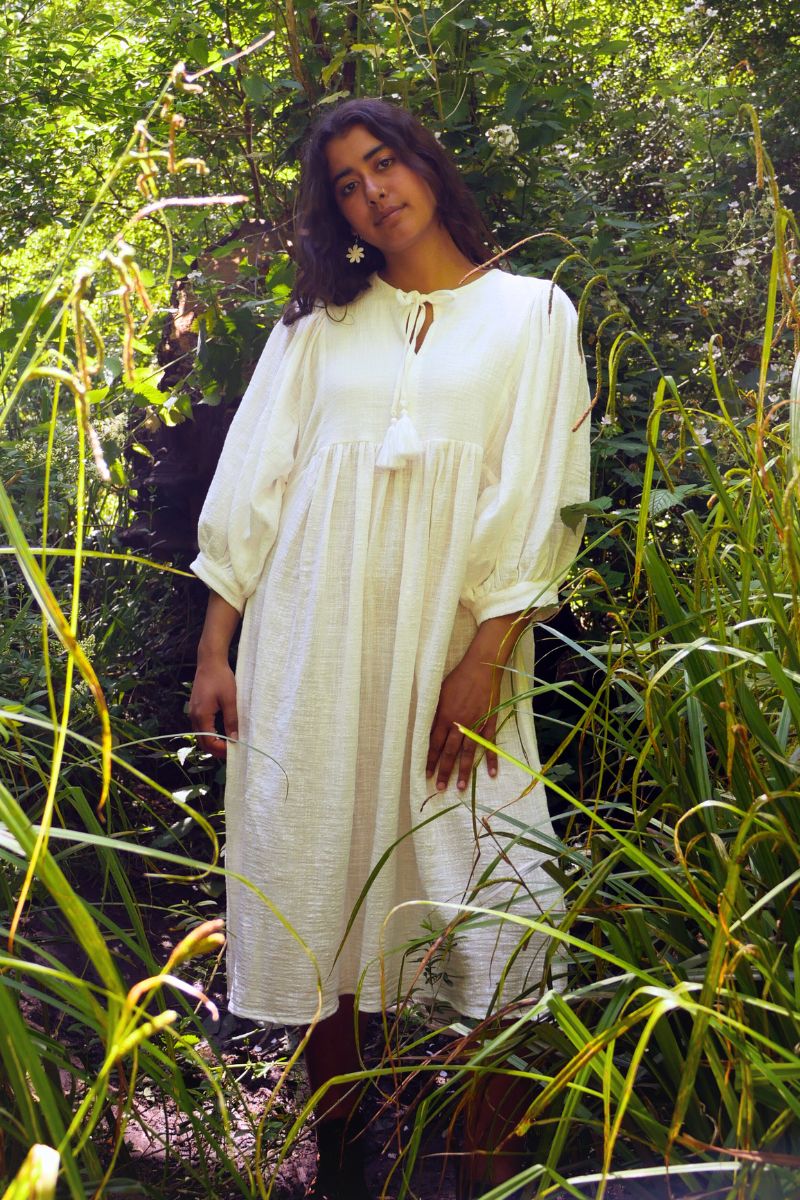 Posy Midi Dress in Salt White - Image 3
