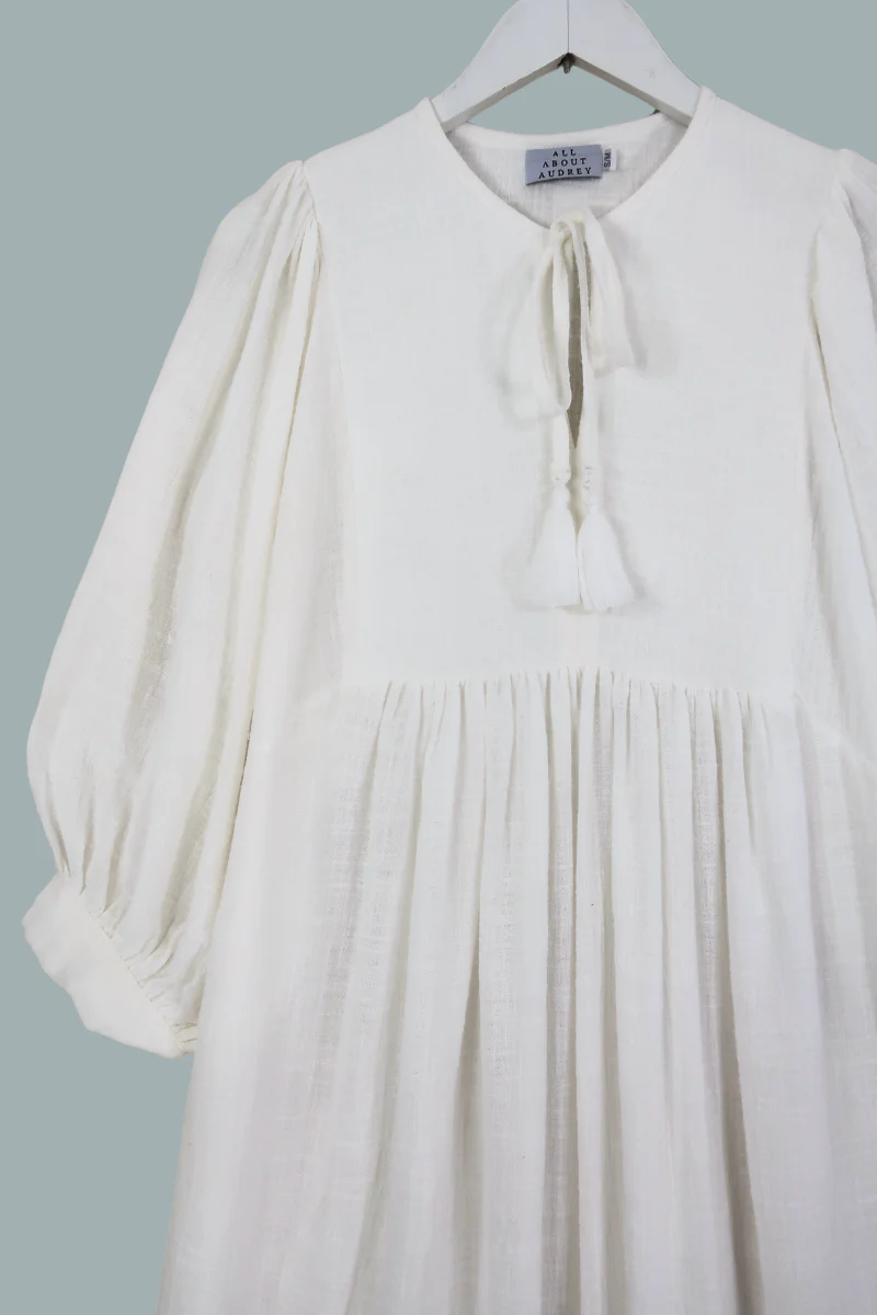 Posy Midi Dress in Salt White - Image 4