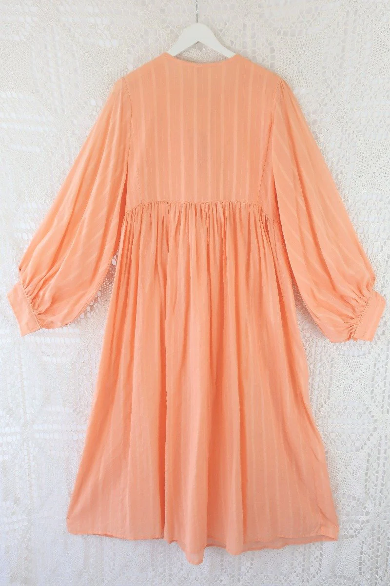 Khroma Primrose Dress in Peach Powder Indian Cotton - Image 4