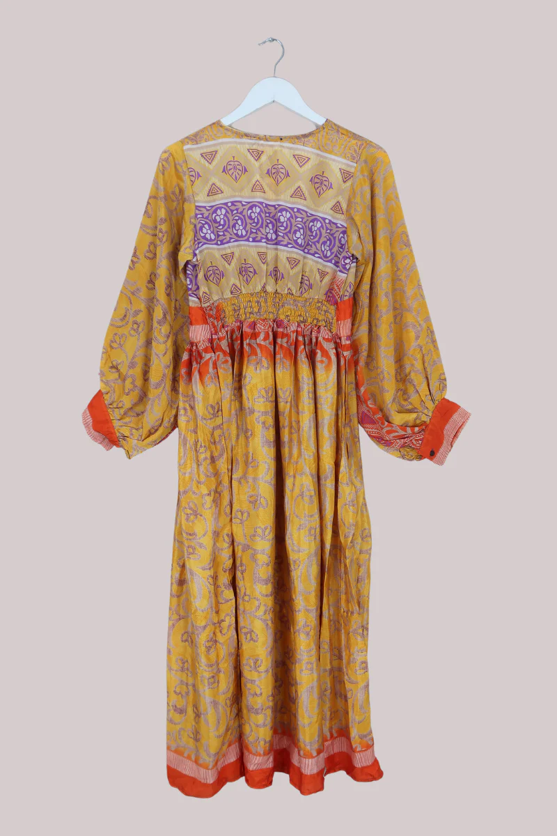 Rosemary Vintage Sari Maxi Dress in Sunset on the Yellow Brick Road - Size M/L - Image 3