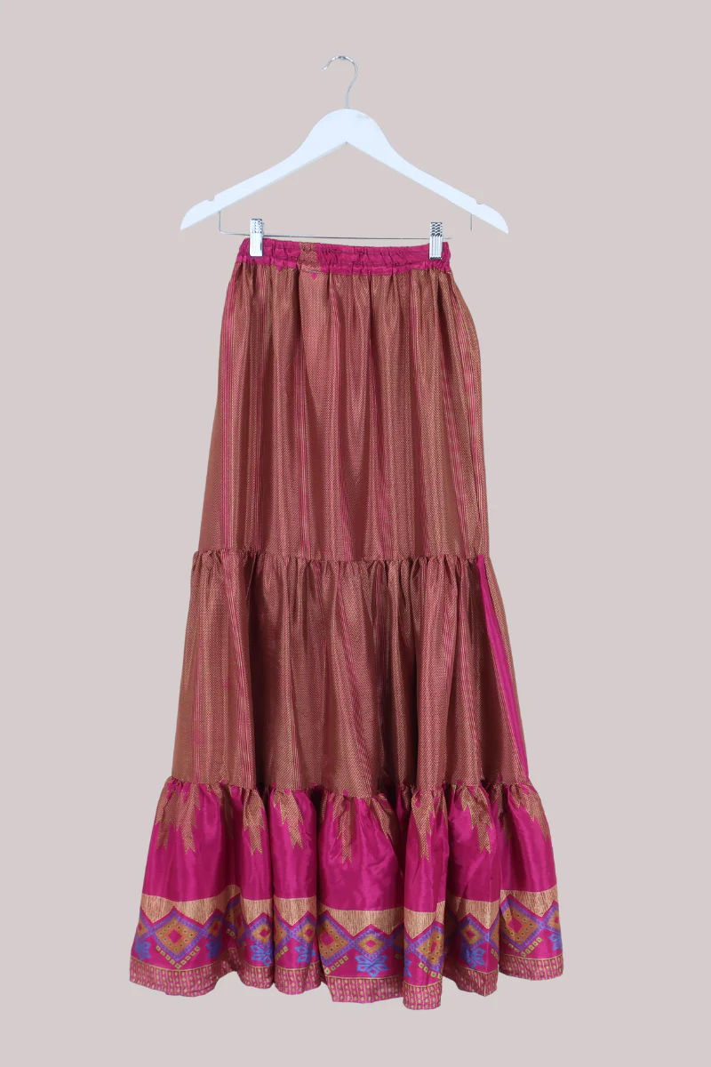 Rosie Maxi Skirt in Bronze & Flamingo Pink - Free Size - Image 3