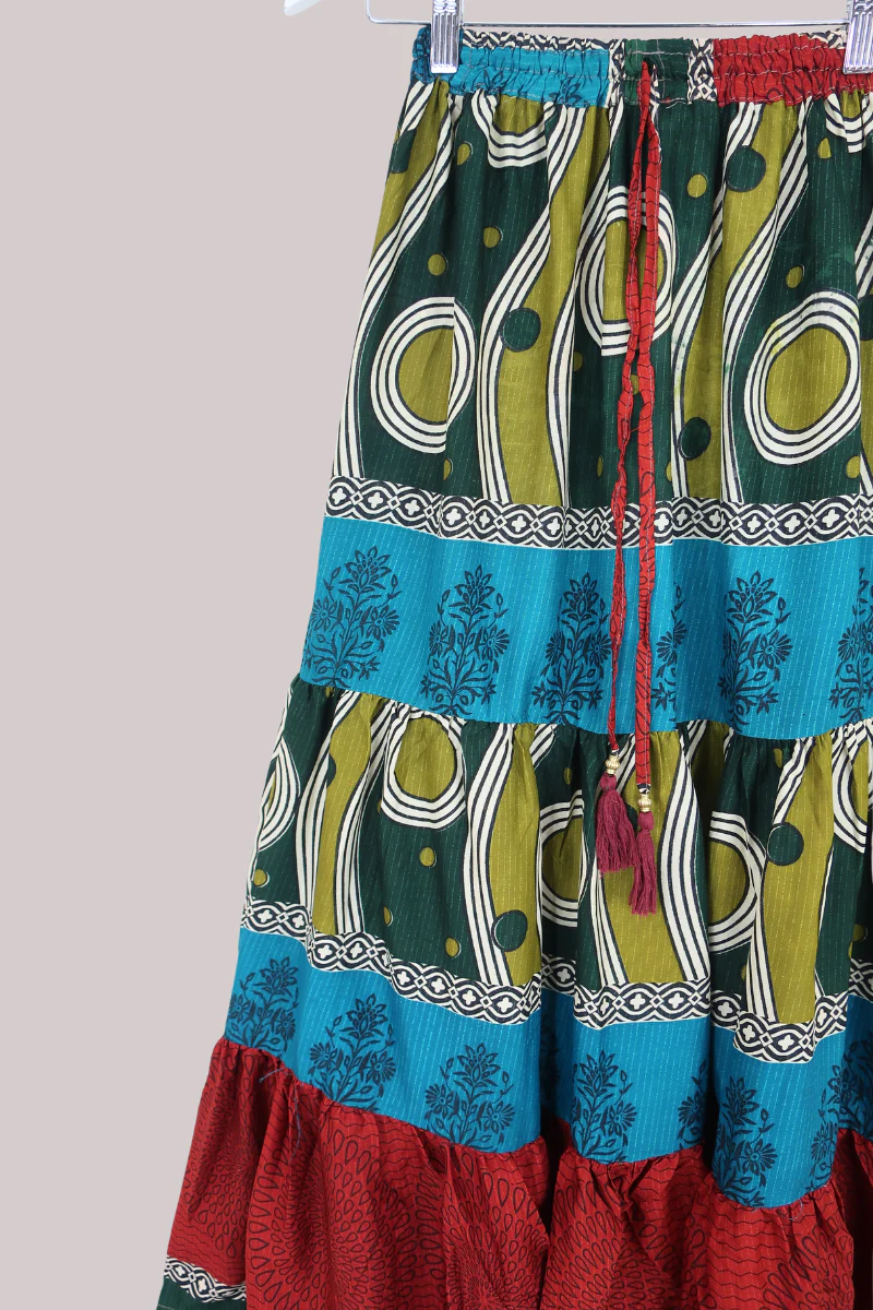Rosie Maxi Skirt in Peacock Stripes - Free Size - Image 2