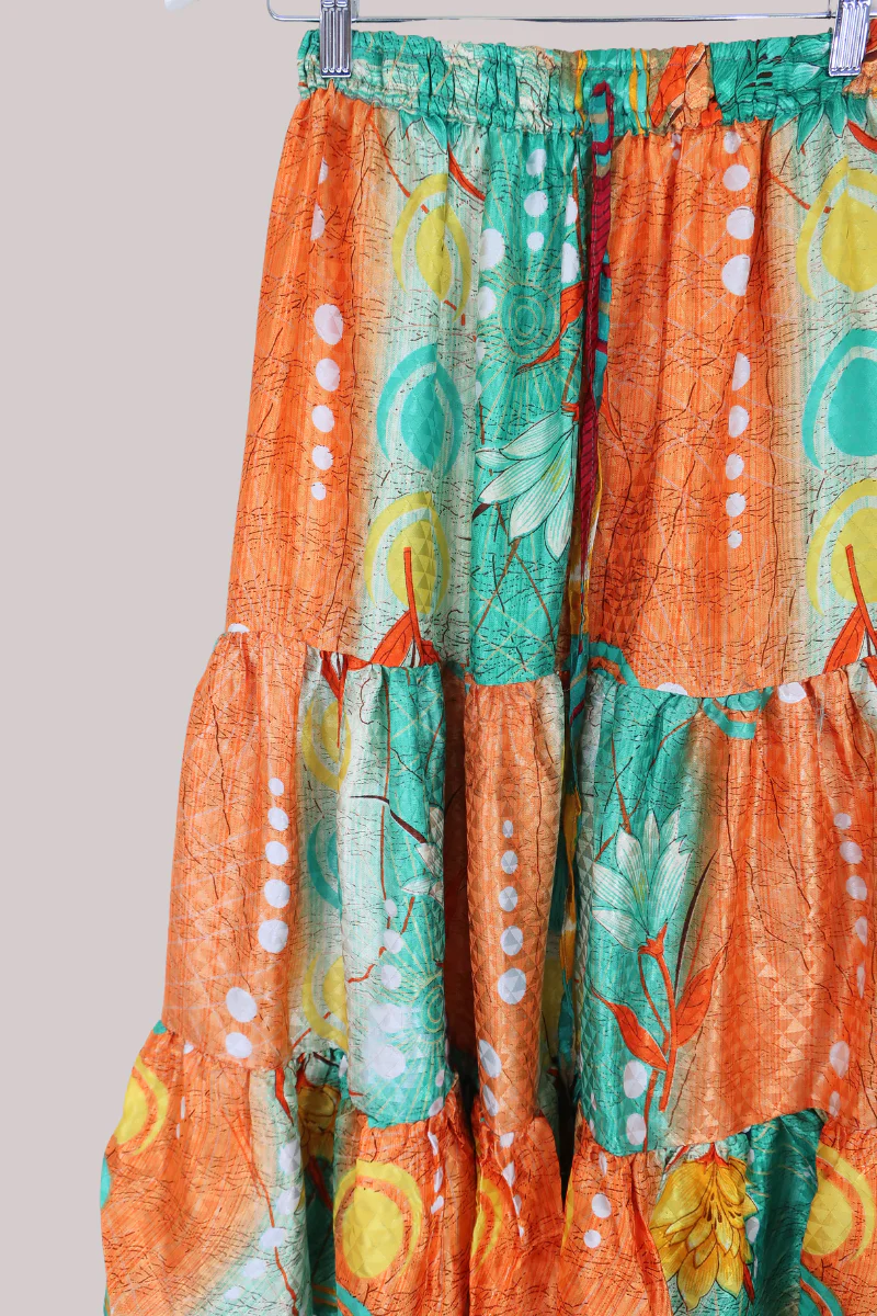 Rosie Midi Skirt in Exotic Abstract Flowers - Free Size - Image 2