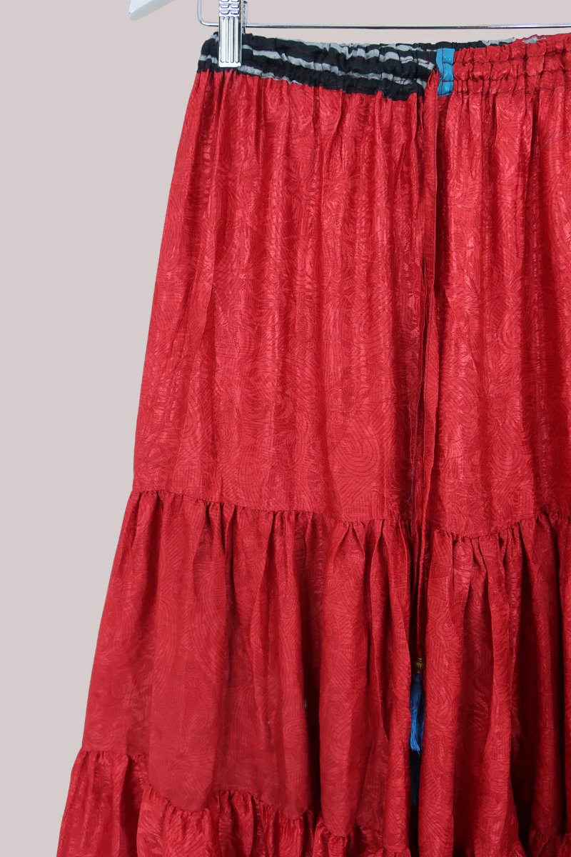 Rosie Midi Skirt in Garnet Paisley - Free Size - Image 2