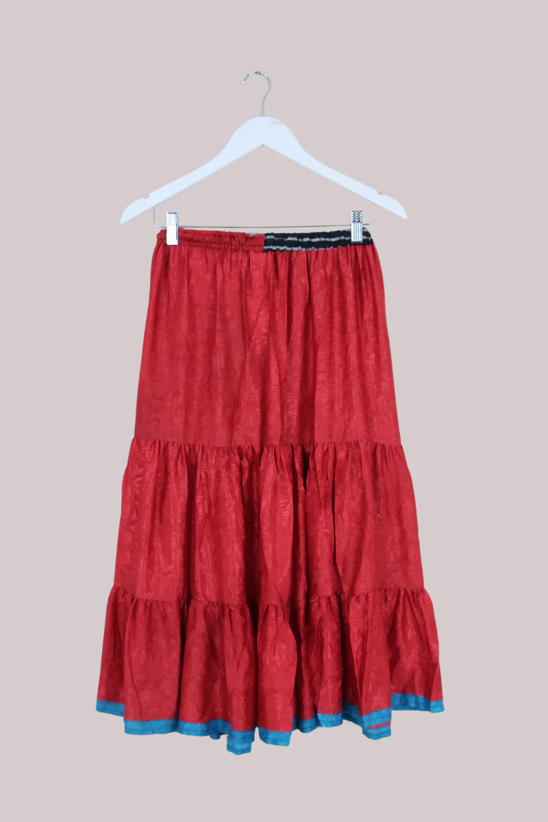 Rosie Midi Skirt in Garnet Paisley - Free Size - Image 3