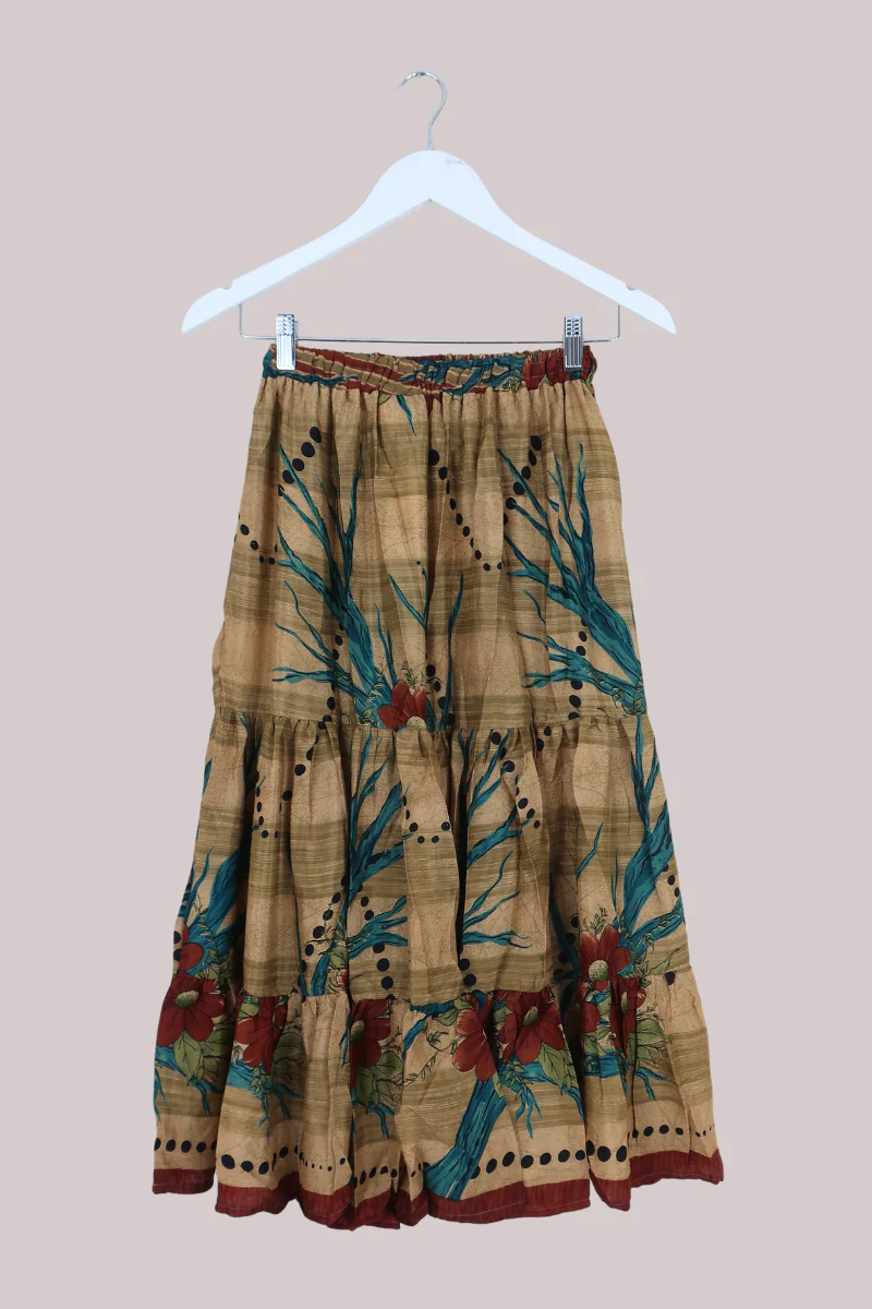 Rosie Midi Skirt in Golden Sunrise Woodland - Free Size - Image 3