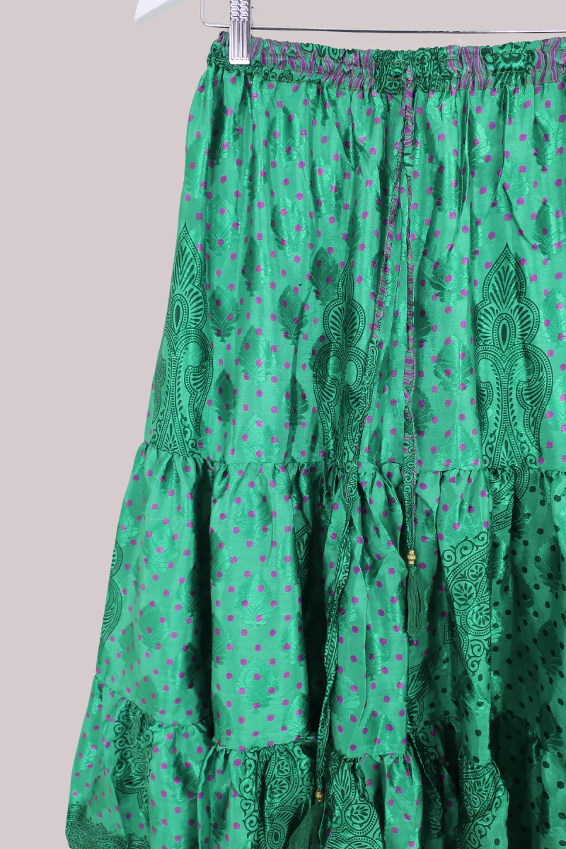 Rosie Midi Skirt in Shining Emerald Polka - Free Size - Image 2