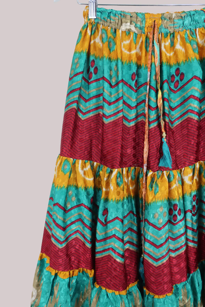 Rosie Midi Skirt in Technicolour Zigzag - Free Size - Image 2