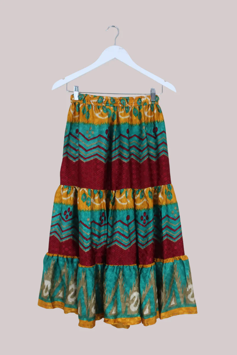 Rosie Midi Skirt in Technicolour Zigzag - Free Size - Image 3
