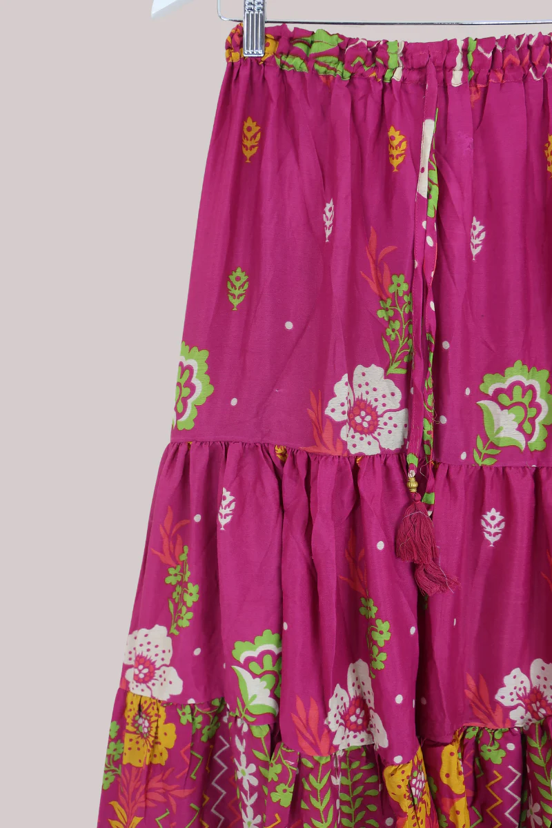 Rosie Midi Skirt in Vibrant Flower Field - Free Size - Image 2