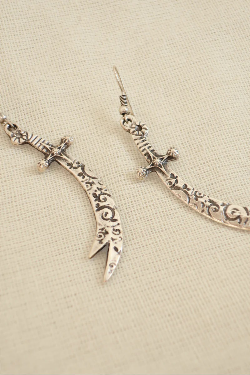 Cutlass Silver Plated Earrings - Image 2