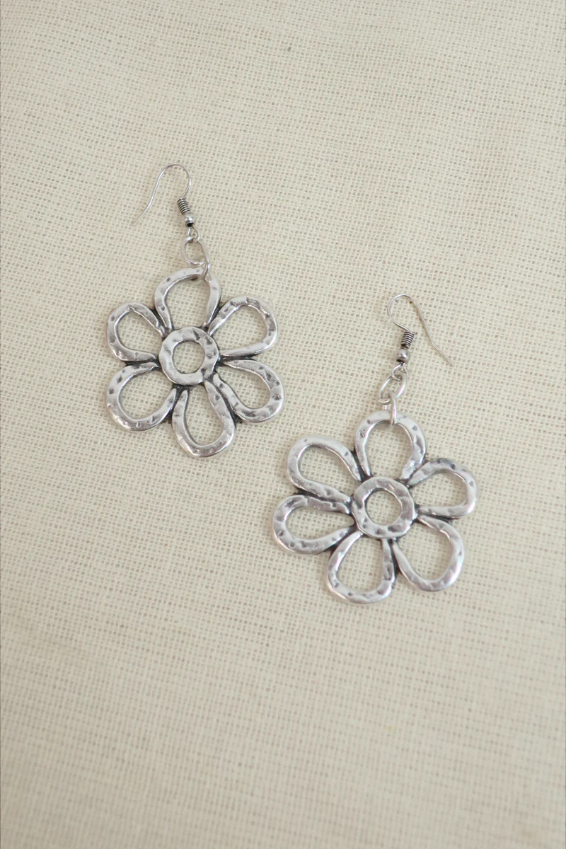Flower Power Silver Plated Earrings