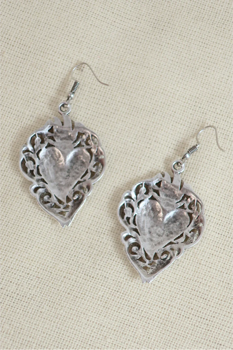 Set My Heart on Fire Silver Plated Earrings - Image 2