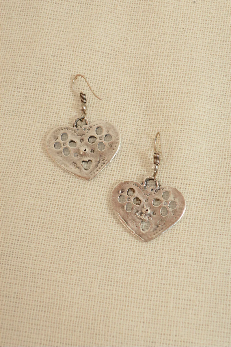 Queen Of Hearts Silver Plated Earrings - Image 2