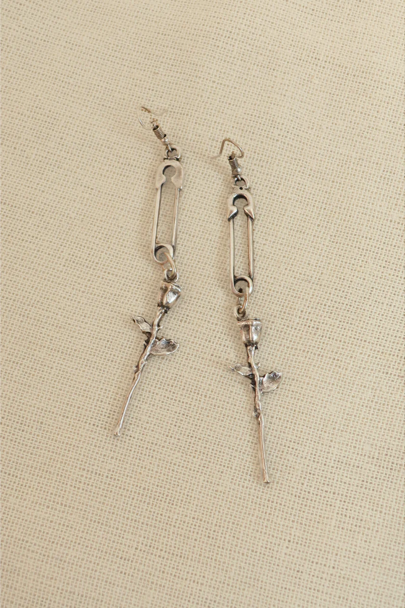 A Lover and a Fighter Silver Plated Earrings