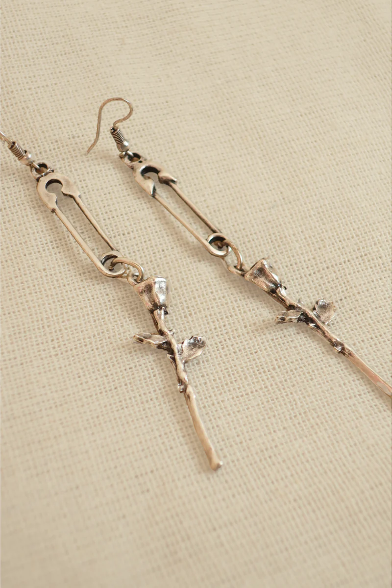 A Lover and a Fighter Silver Plated Earrings - Image 2