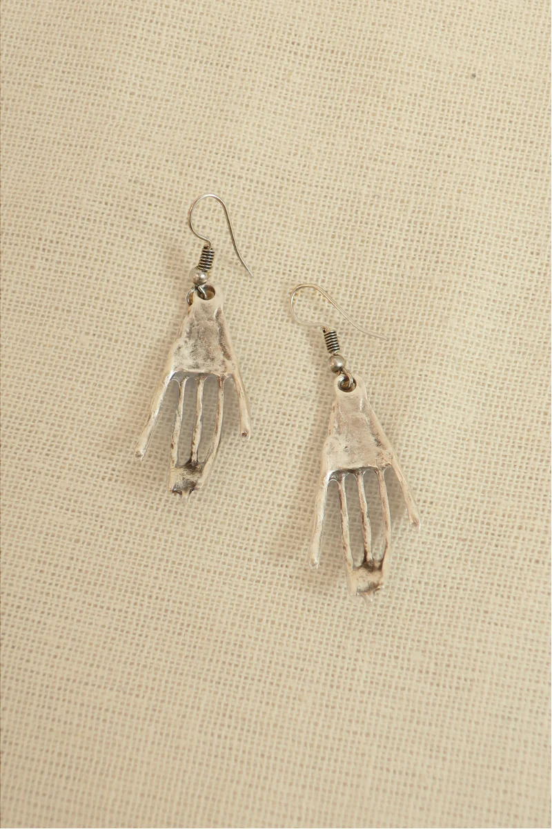 'Whose Hand Is On My Shoulder?' Silver Plated Earrings - Image 2