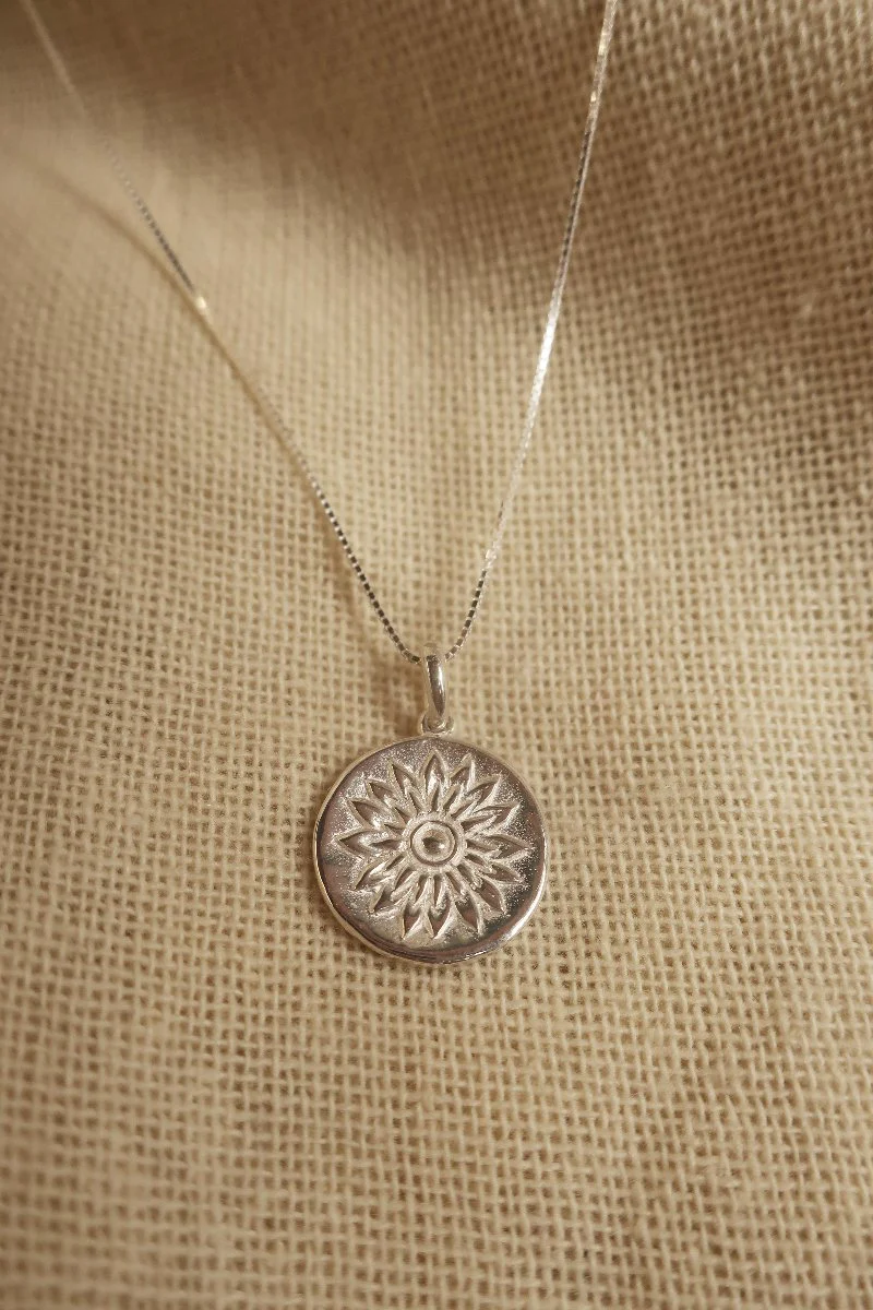 Silver Marigold Charm Necklace - Image 2