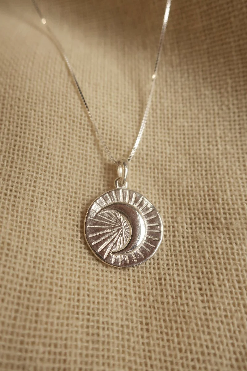 Silver Moon Beam Charm Necklace - Image 2