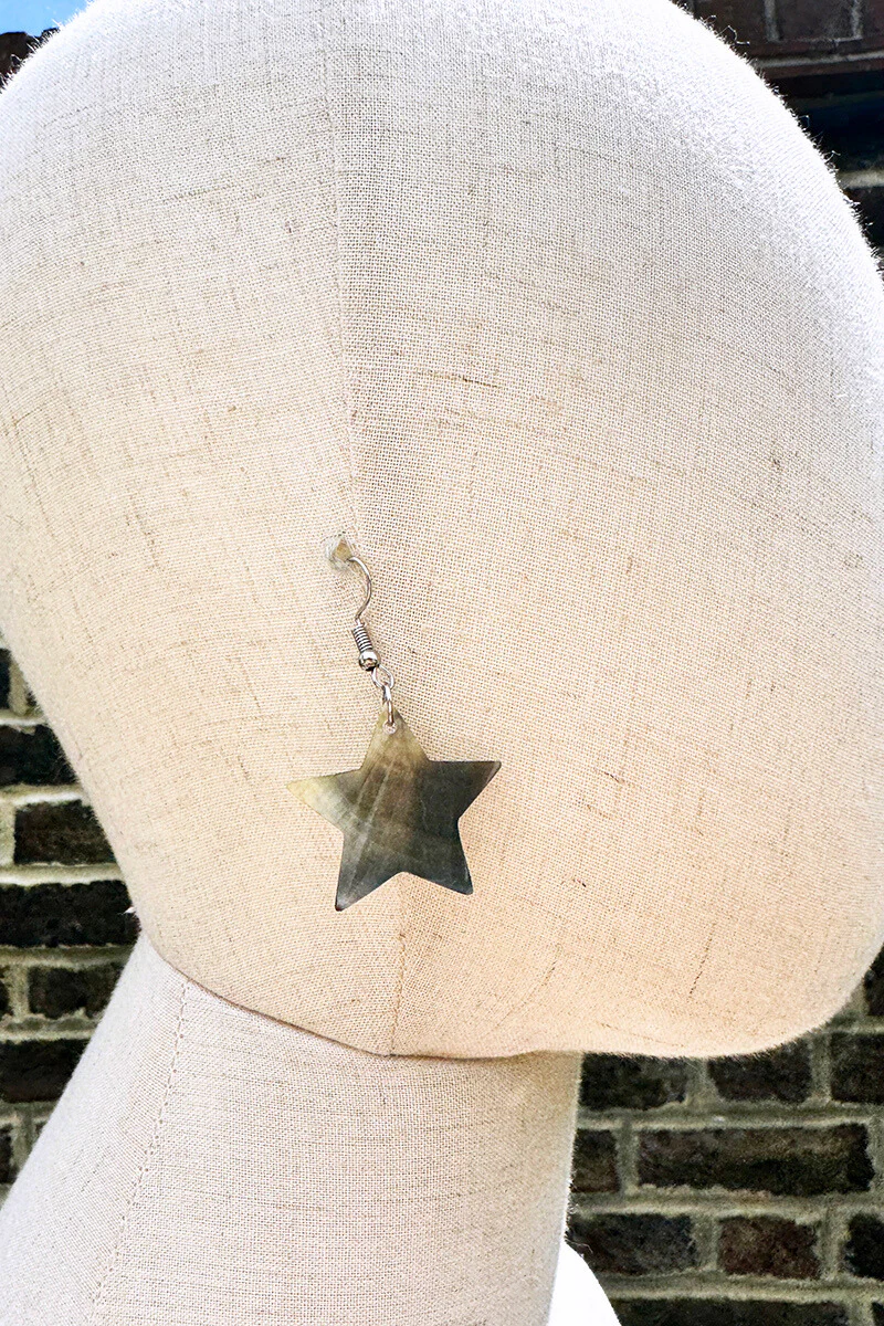 Star Nacre Shell Earrings - Image 2