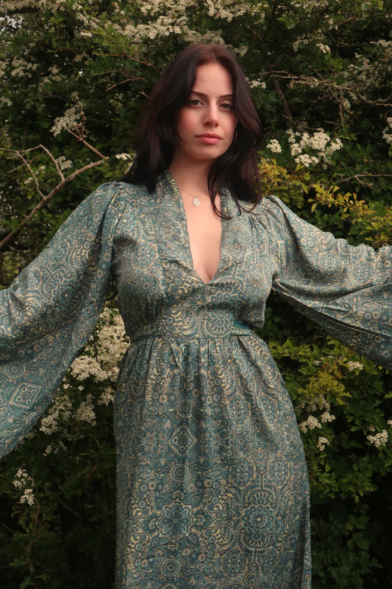 Stevie Maxi Dress in Simone Blue Mandala - Image 5