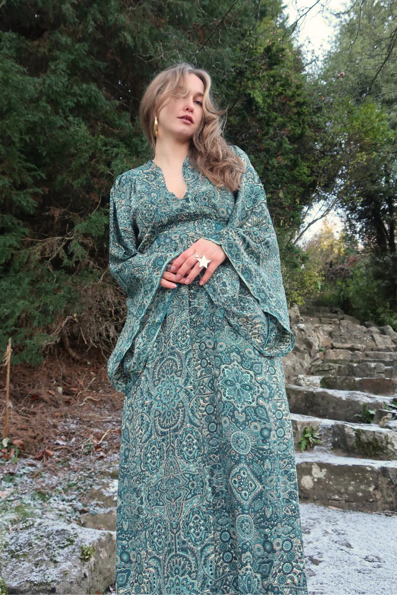 Stevie Maxi Dress in Simone Blue Mandala - Image 7