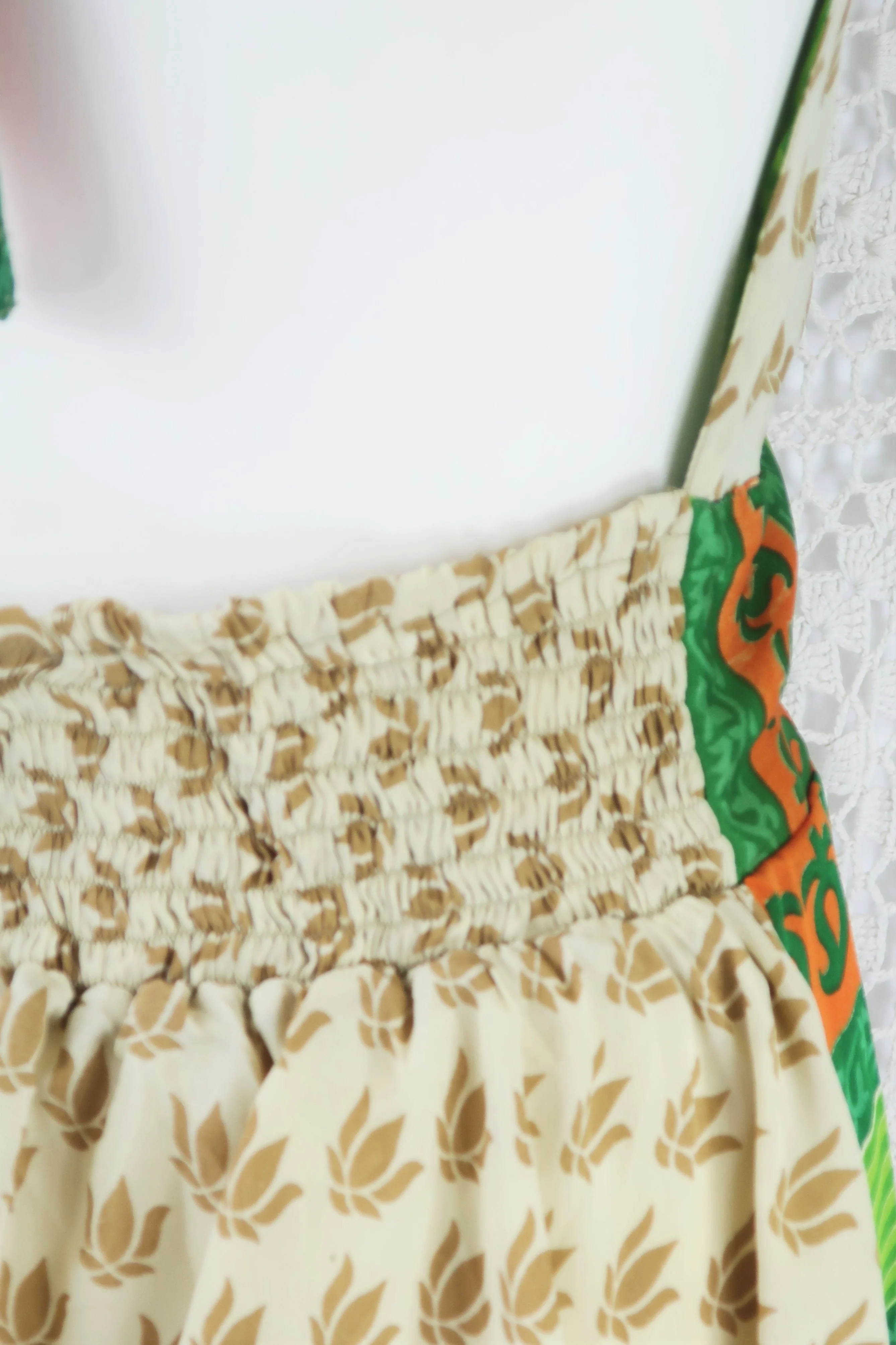 Sydney Halter Top - Tropical Vintage Indian Sari - XS - S/M - Image 4