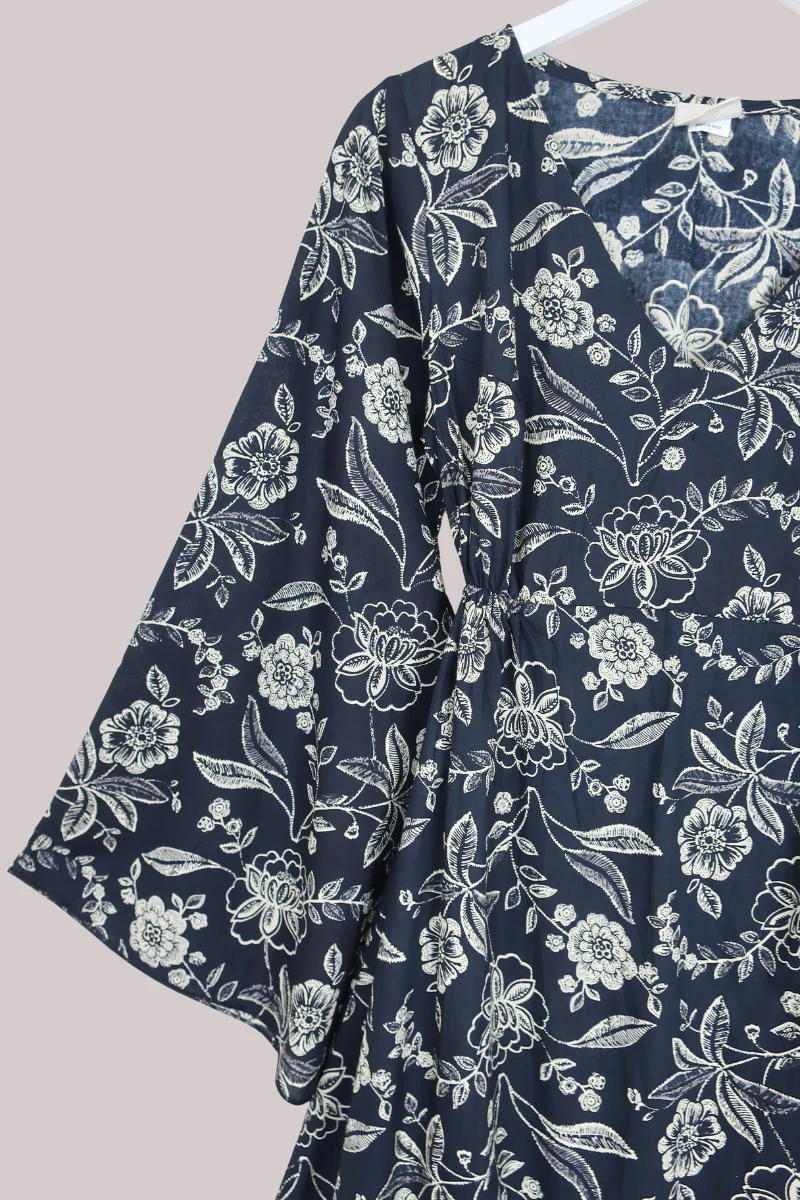 Vanessa Maxi Dress in Black Vintage Florals - Image 4