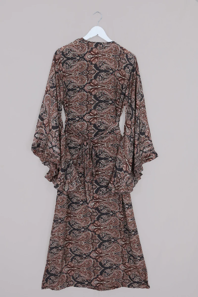 Venus Maxi Wrap Dress in Fitzgerald Bronze Mandala Paisley - Image 5