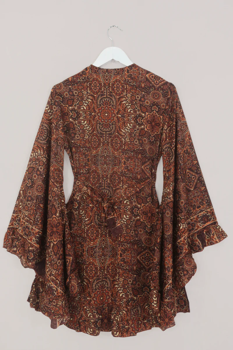 Venus Mini Wrap Dress in Dylan Brown Mandala - Image 5